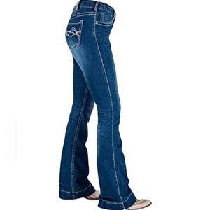Cowgirl Tuff Women's Edgy Bootcut Jean - 98% Cotton Denim With Stretch
